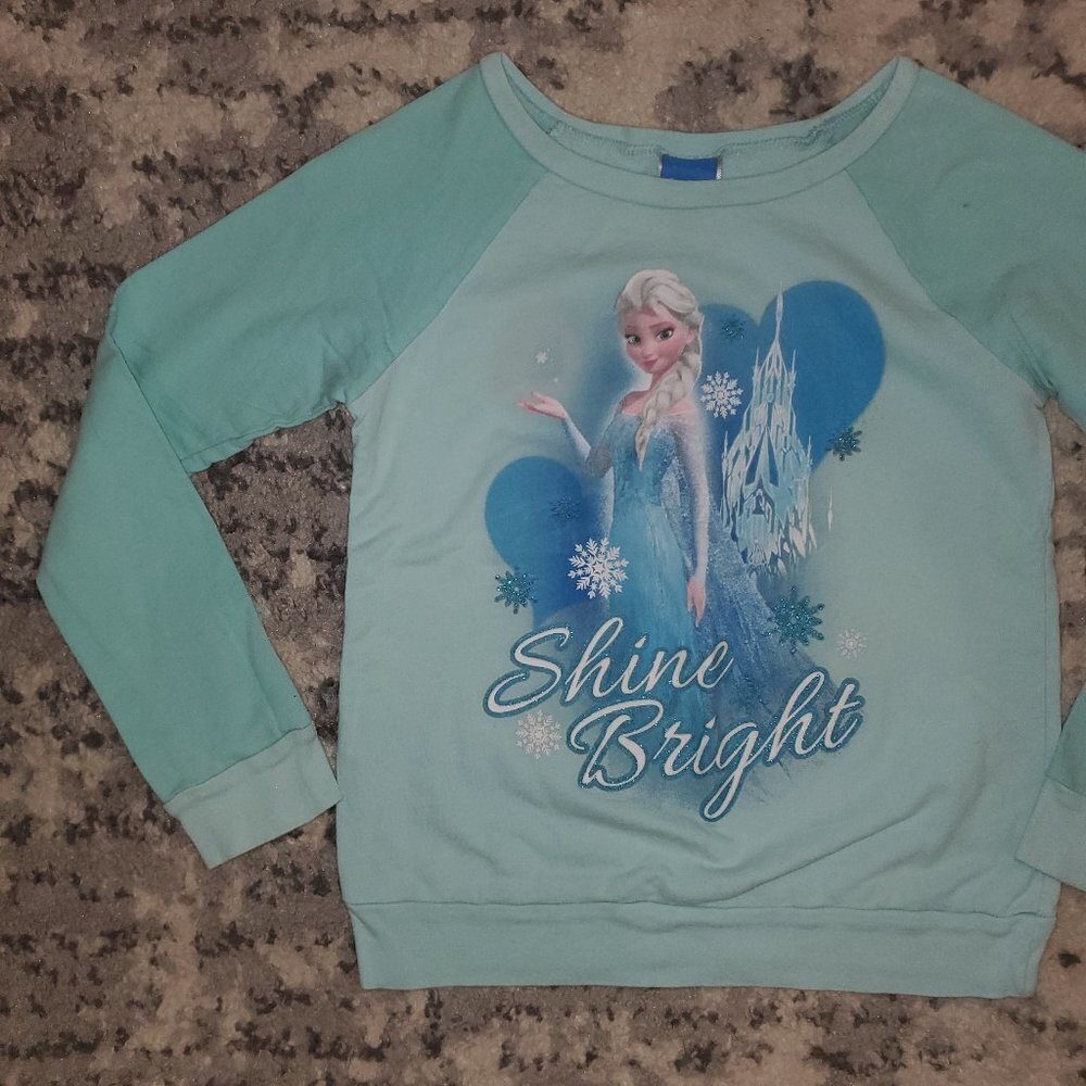 Disney Shine Bright Elsa Sweater || Girls sz 10 || GUC
